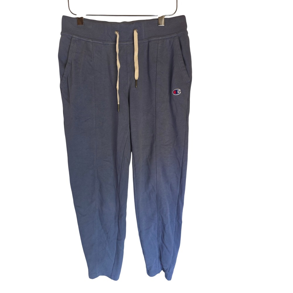 Champion Womens Blue Pintuck Jogger Sweatpants XS Tapered Ankle Slit Loungewear